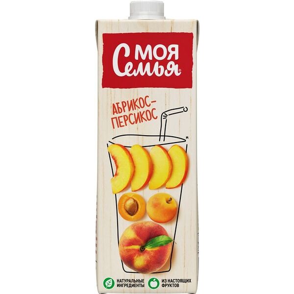 Напиток сокосодержащий Моя семья Абрикос-персикос, яблоко-абрикос-персик