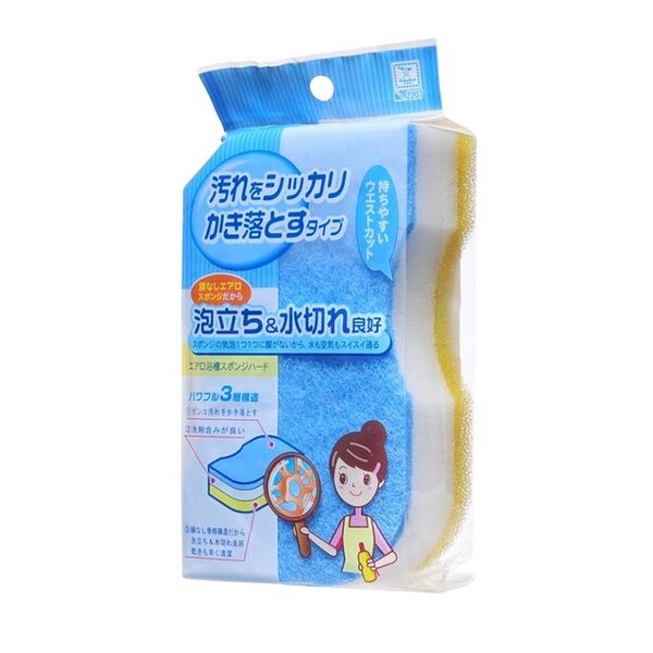 Губка Aero Sponge Kokubo для уборки ванной комнаты жёсткая, 1 шт