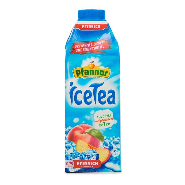 Холодный чай Pfanner Ice Tea персиковый с уменьшенным количеством сахара 0.75 л, Австрия