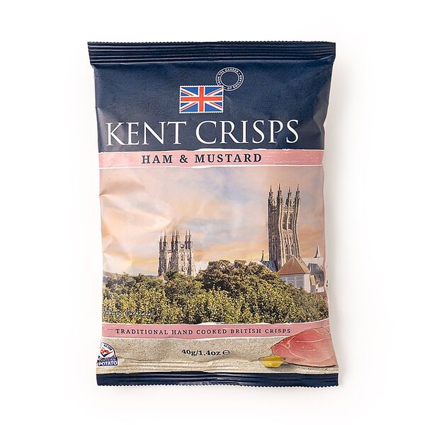 Чипсы картофельные Kent Crisps с ветчиной и горчицей 40г, Великобритания