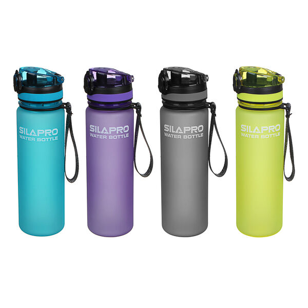 Silapro бутылка спортивная для воды с поильником, 23x6см, 600мл, pc, силикон, 4 цвета в ассортименте
