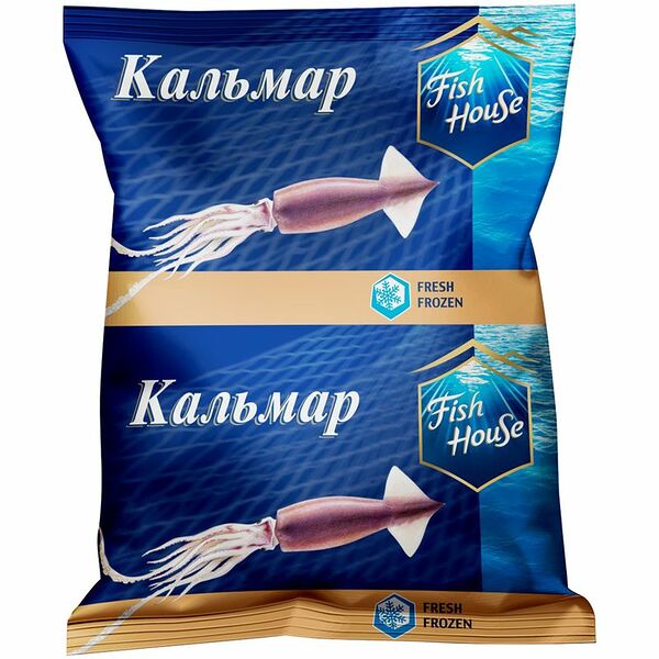 Кальмар Fish House командорский тушка замороженый 500г