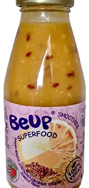 Смузи BeUp Банан-Манго-Апельсин-Овсяные хлопья-Семена льна-Морская соль 300мл