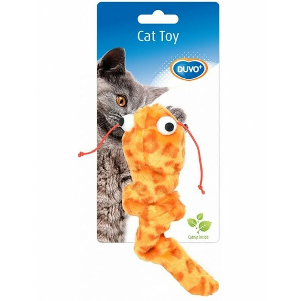 Игрушка для кошек Duvo+ с кошачьей мятой Сомик, оранжевый 17*4,5*4см