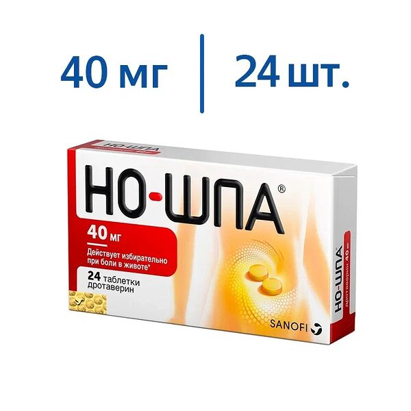 Но-шпа 40 мг 24 шт таблетки