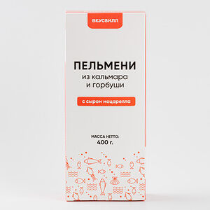 Пельмени из кальмара и горбуши с сыром моцарелла, Продукт замороженный 