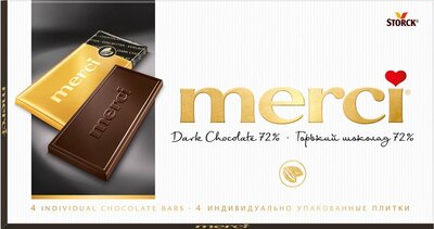 Шоколад Мерси (Merci) горький 72% какао 100 г