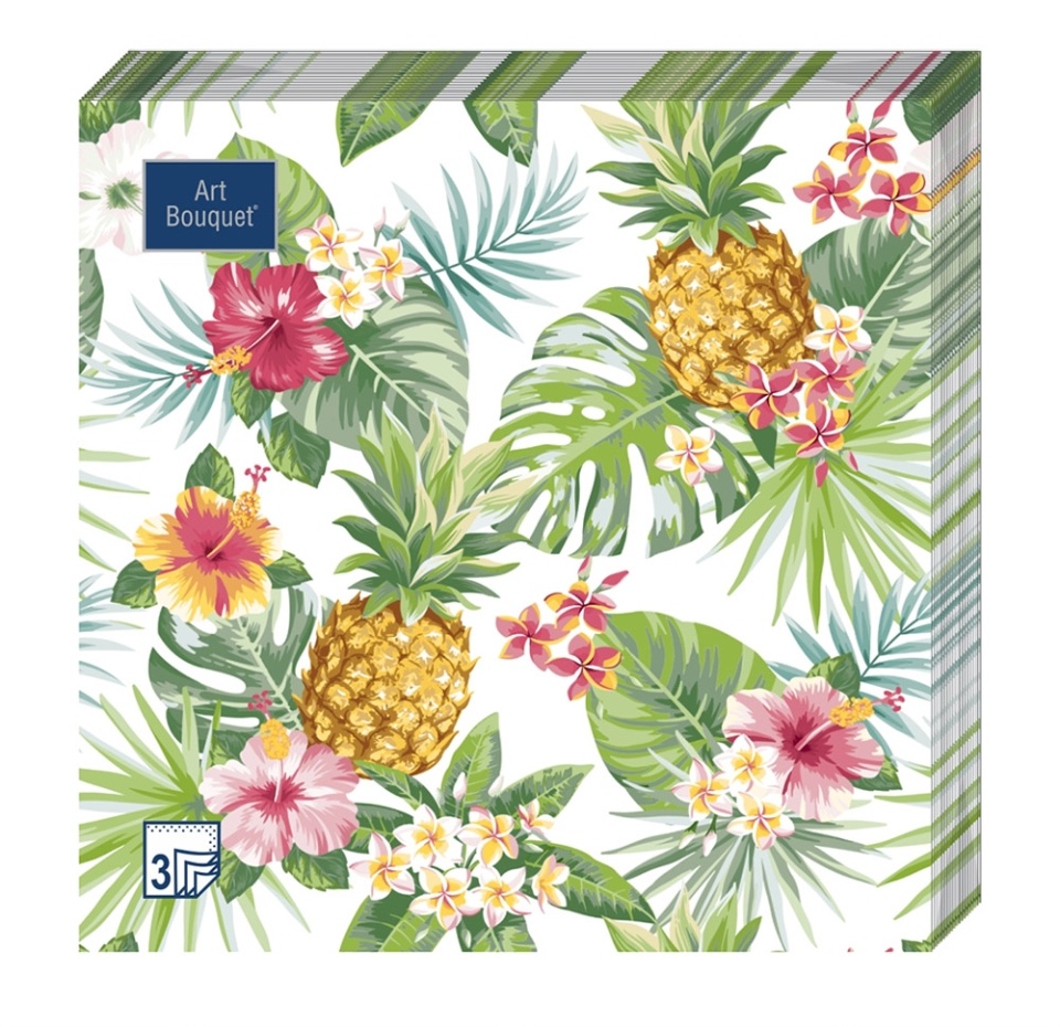 

Салфетки бумажные Art Bouquet тропики 3 слоя 33 х 33 см 20 шт.