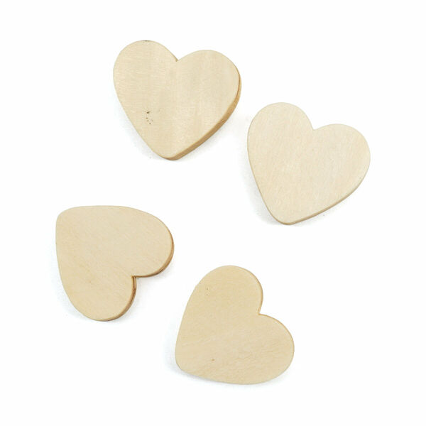 4AR2002 Бусины деревянные, неокрашенные, сердечки, 19*21 мм, 10шт/упак, Astra&Craft