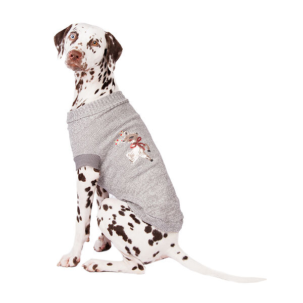 Свитер для собак с оленем 45см 2XL серый (унисекс)