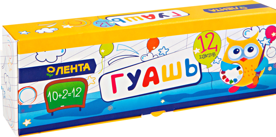 

Гуашь ЛЕНТА 12 цветов по