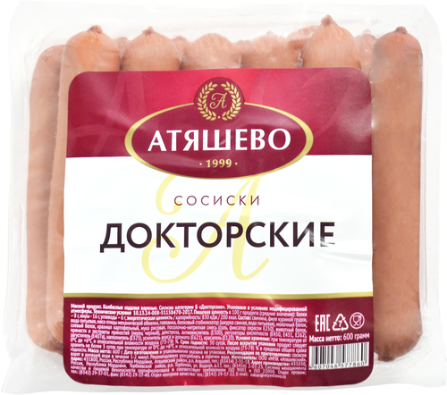 

Сосиски Атяшево Докторские 600 г
