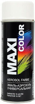 MAXI COLOR Эмаль-аэрозоль универсальная белая матовая 400мл