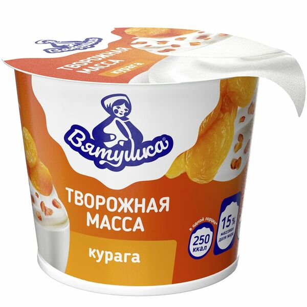 Масса творожная Вутяшка с курагой 15% 100г