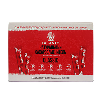 

Сахарозаменитель натуральный Lakanto Classic 100 стиков