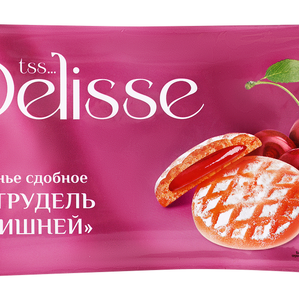 Печенье сдобное DELISSE Штрудель с вишней, 255 г