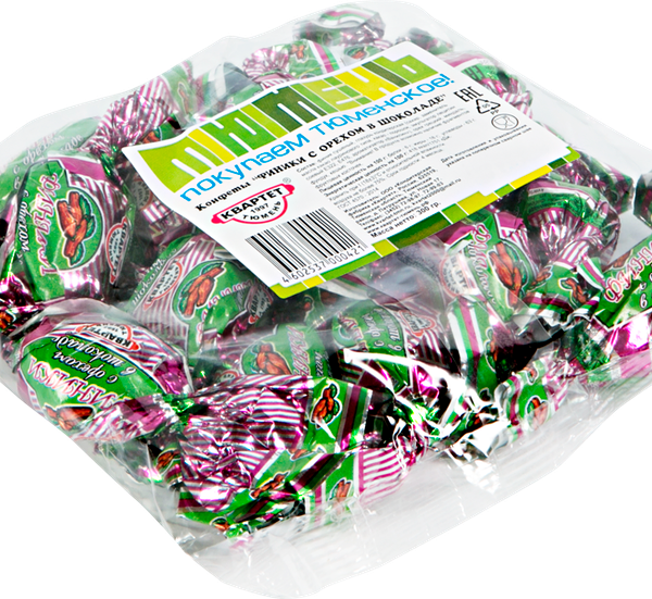 Конфеты КВАРТЕТ Финики с орехом в шоколаде