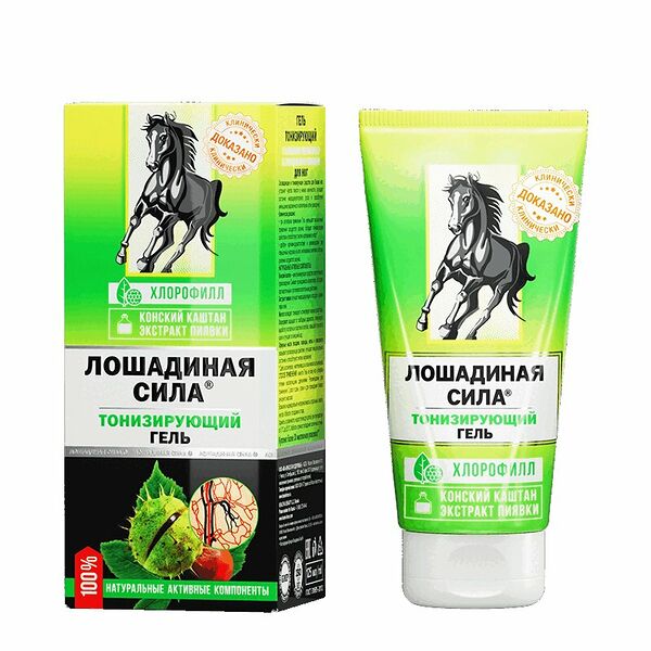 Лошадиная Сила Гель для тела тонизирующий с конским каштаном и экстрактом пиявки 125 мл