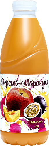 Напиток сывороточный Кристалл с соками персика и маракуйи, без змж, 900г