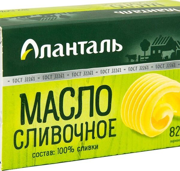 Масло сливочное Аланталь Традиционное 82.5%, 180г