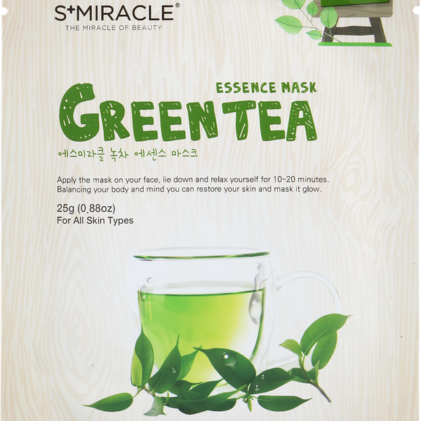 Маска для лица KOREA S+ Miracle с экстрактом зеленого чая, для сухой кожи