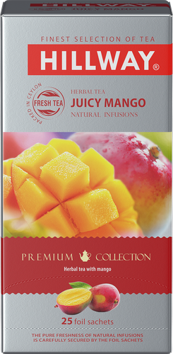 

Чайный напиток травяной Hillway Premium Сollection Juicy мango в пакетиках, 25 шт. x 1.5 г
