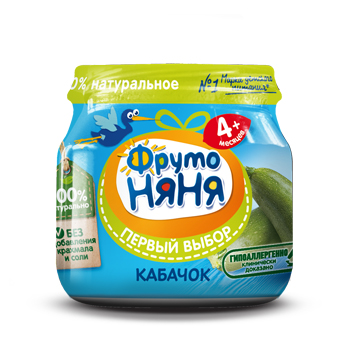 

Пюре овощное ФрутоНяня с 4 месяцев кабачок 80 г