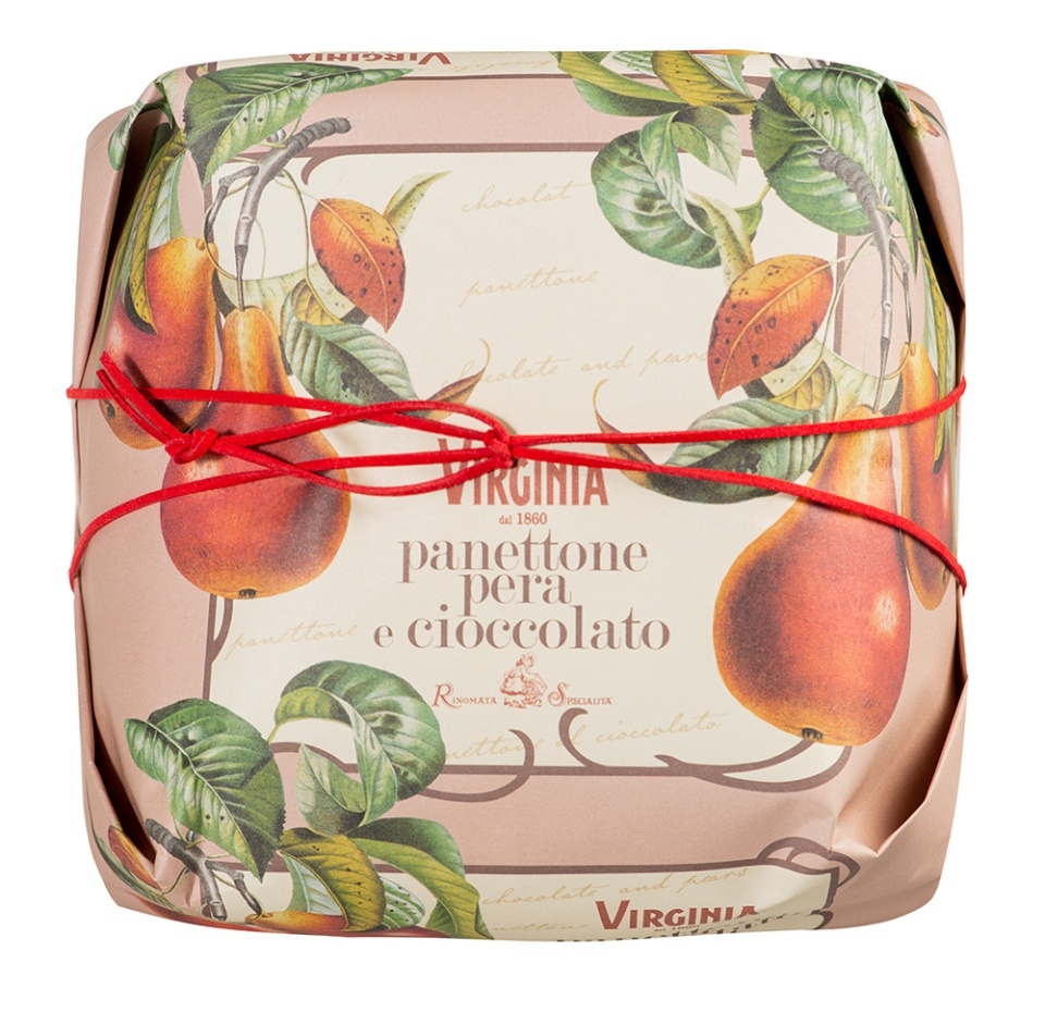 

Кулич Amaretti Virginia Panettone с грушевыми цукатами и кусочками шоколада, в подарочной упаковке, 1 кг, Италия