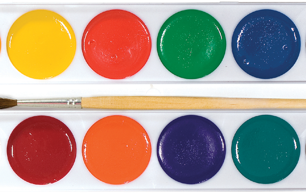 Акварель ЛЕНТА 12 цветов, с кисточкой