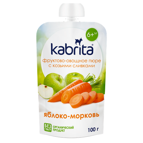 

Пюре фруктовое Kabrita с козьими сливками Яблоко, морковь 100 г