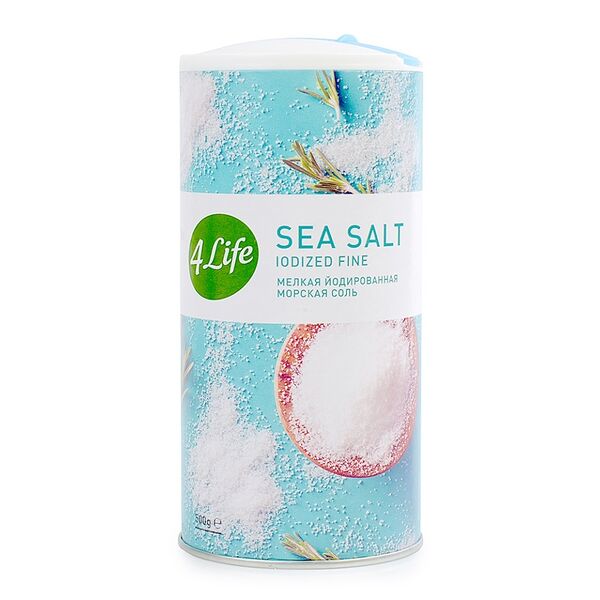 Соль 4Life морская мелкая йодированная 500г