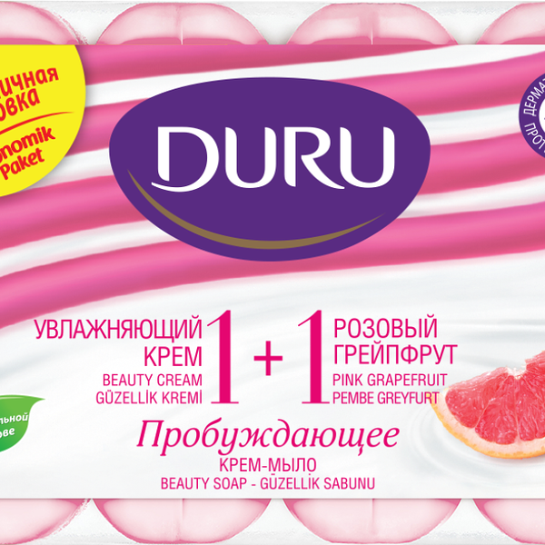 Мыло Duru Soft Sens розовый Грейпфрут 4*80г