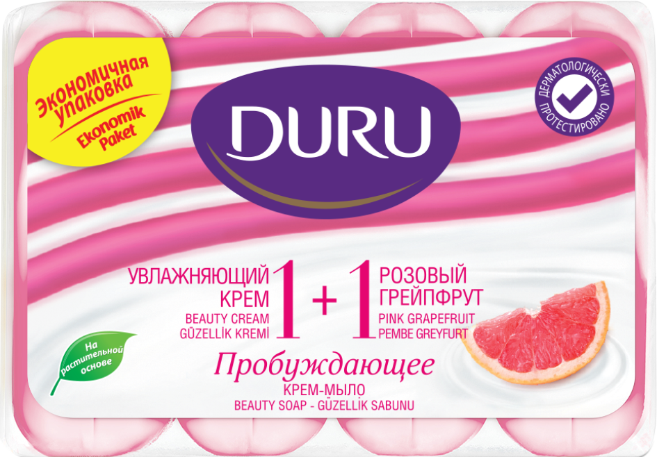 

Мыло Duru 1 + 1 Soft Sens Розовый грейпфрут 4 х 80 г