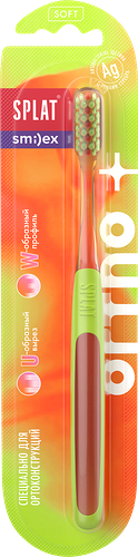 Зубная щетка Splat Smilex ortho+ ортодонтическая мягкая 1 шт цвет в ассортименте