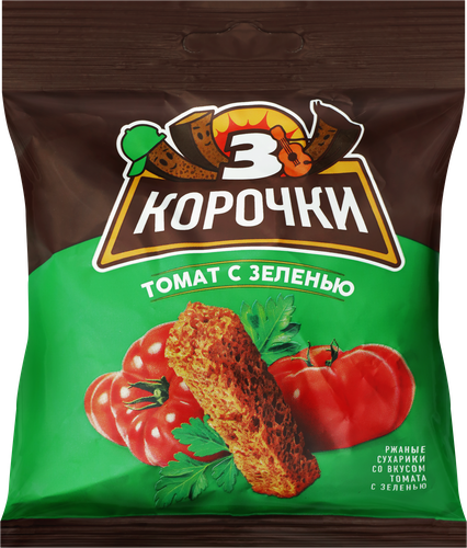 

Сухарики ржаные Три корочки Томат с зеленью 40 г