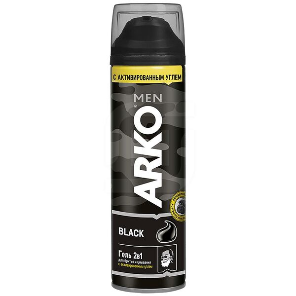 Гель для бритья Arko Men Black 2в1, 200 мл