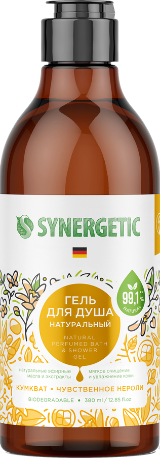 

Гель для душа Synergetic Кумкват и чувственное нероли натуральный биоразлагаемый 380 мл