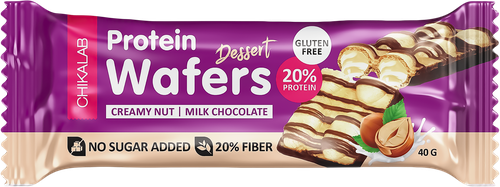

Батончик Chikalab Protein Wafers вафельный двойной Cливочно-ореховый десерт 40 г