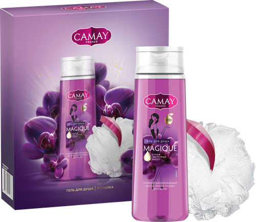 

Подарочный набор Camay Magique Гель для душа 250 г + Мочалка