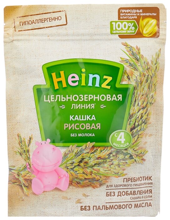 

Каша детская Heinz Цельнозерновая линия безмолочная рисовая, с 4 месяцев 180 г