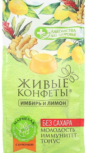 Мармелад желейный Лакомства для здоровья Имбирь и лимон 170г