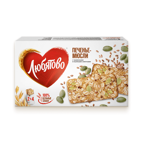 Печенье-мюсли Любятово Семечки тыквенные и льняные