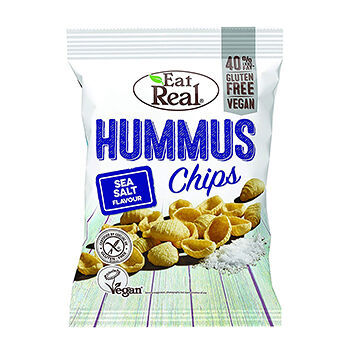 Чипсы из хуммуса Eat Real с морской солью (без глютена, веган) 45г, Великобритания