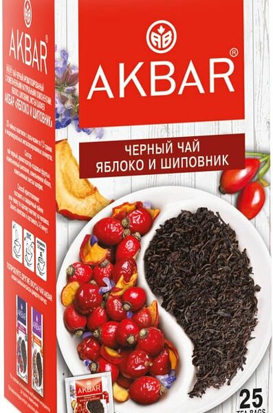 Чай черный Akbar Яблоко и Шиповник 25*1.5г