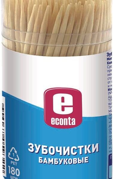 Зубочистки Econta бамбук, 180шт