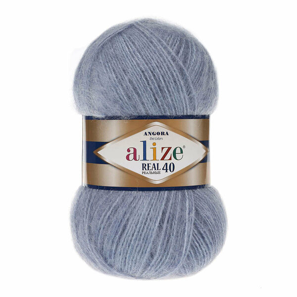 Пряжа ALIZE 'Angora real 40' 100 гр. (40% шерсть, 60% акрил)(221 светло-джинсовый)