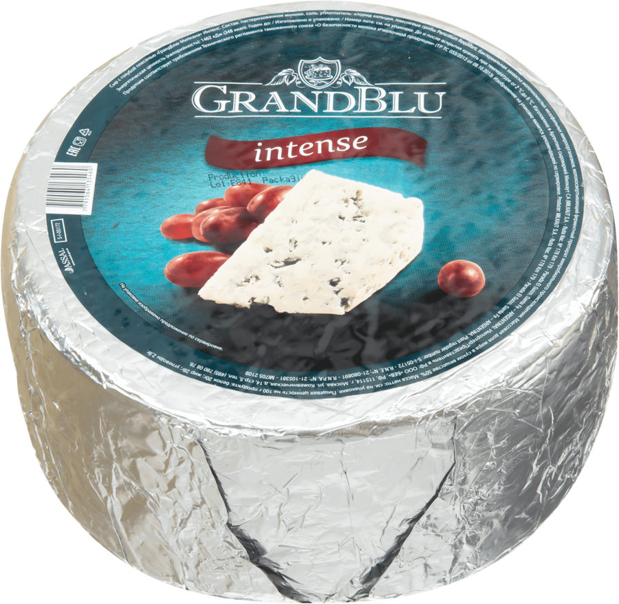 

Сыр с голубой плесенью GrandBlu intense 50% вес