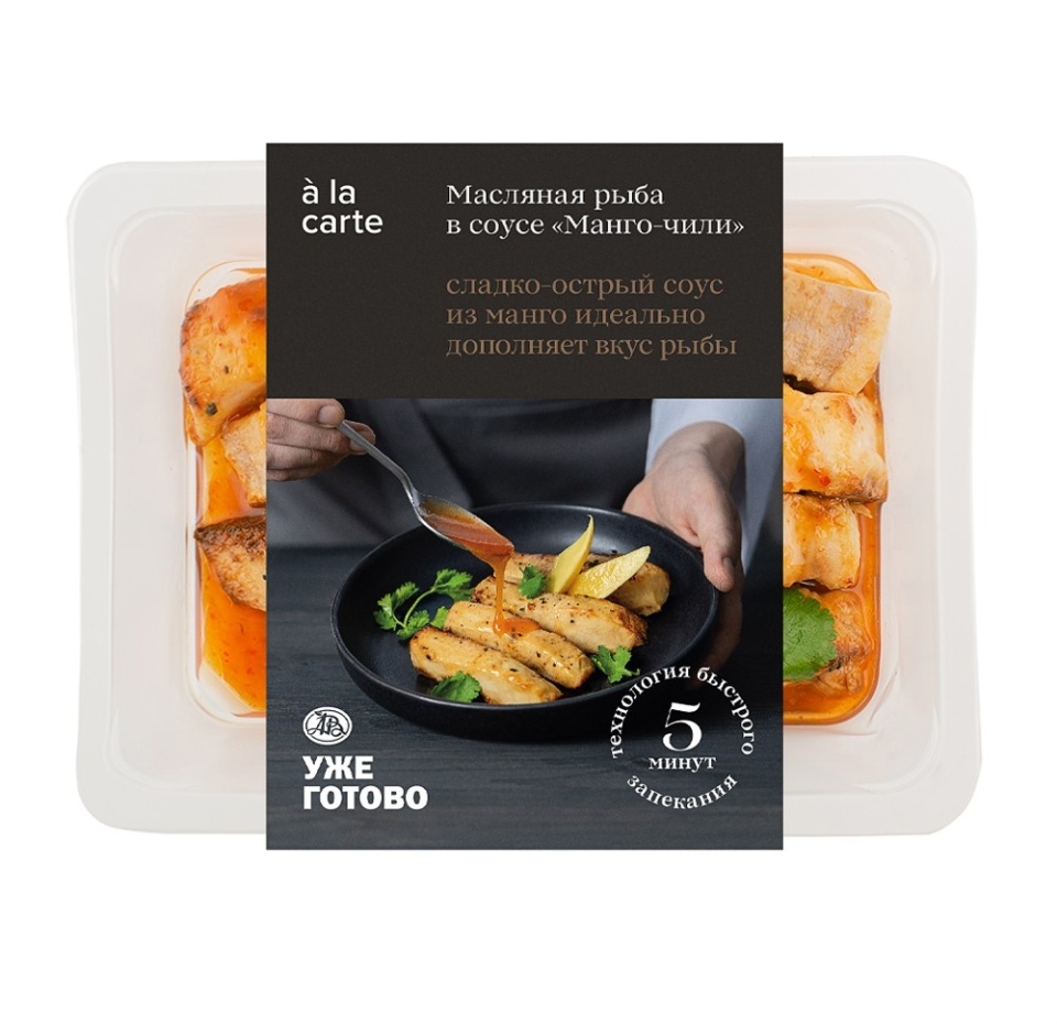 

Рыба масляная Уже Готово брусочки в соусе манго-чили A LA CARTE 170 г, Россия