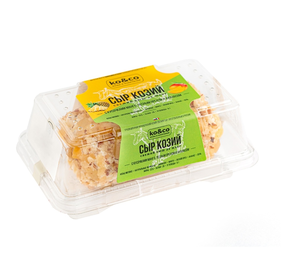 

Сыр мягкий Ko&Co из козьего молока свежий c лесным фундуком и ананасом 45% 130 г