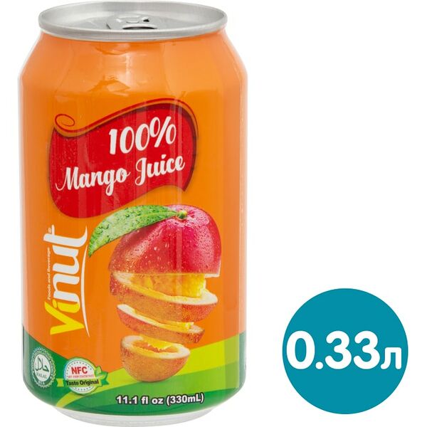 Сок Vinut Манго 100% 330мл